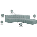  Manufacturer Color_Mint -- Arc 127" Mint Vegan Leather Upholstered 5 pc Modular Sectional IMAGE 16