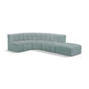  Manufacturer Color_Mint -- Arc 127" Mint Vegan Leather Upholstered 5 pc Modular Sectional IMAGE 1