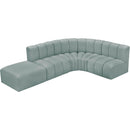  Manufacturer Color_Mint -- Arc 127" Mint Vegan Leather Upholstered 5 pc Modular Sectional IMAGE 6