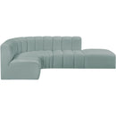  Manufacturer Color_Mint -- Arc 127" Mint Vegan Leather Upholstered 5 pc Modular Sectional IMAGE 7