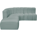  Manufacturer Color_Mint -- Arc 127" Mint Vegan Leather Upholstered 5 pc Modular Sectional IMAGE 8