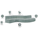  Manufacturer Color_Mint -- Arc 145" Mint Vegan Leather Upholstered 6 pc Modular Sectional IMAGE 11