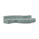  Manufacturer Color_Mint -- Arc 145" Mint Vegan Leather Upholstered 6 pc Modular Sectional IMAGE 1