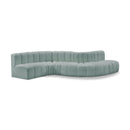 Meridian Arc Mint Green Vegan Leather 6 pc Modular Sectional IMAGE 1