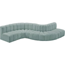  Manufacturer Color_Mint -- Arc 145" Mint Vegan Leather Upholstered 6 pc Modular Sectional IMAGE 3