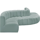  Manufacturer Color_Mint -- Arc 145" Mint Vegan Leather Upholstered 6 pc Modular Sectional IMAGE 4