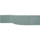 Meridian Arc Mint Green Vegan Leather 6 pc Modular Sectional IMAGE 5