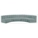 Meridian Arc Mint Green Vegan Leather 6 pc Modular Sectional IMAGE 11