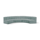 Meridian Arc Mint Green Vegan Leather 6 pc Modular Sectional IMAGE 1