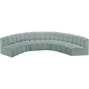  Manufacturer Color_Mint -- Arc 151" Mint Vegan Leather Upholstered 6 pc Modular Sectional IMAGE 3