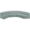 Meridian Arc Mint Green Vegan Leather 6 pc Modular Sectional IMAGE 3
