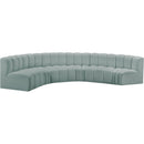  Manufacturer Color_Mint -- Arc 151" Mint Vegan Leather Upholstered 6 pc Modular Sectional IMAGE 4