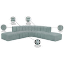  Manufacturer Color_Mint -- Arc 146" Mint Vegan Leather Upholstered 6 pc Modular Sectional IMAGE 12
