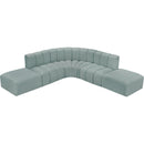  Manufacturer Color_Mint -- Arc 146" Mint Vegan Leather Upholstered 6 pc Modular Sectional IMAGE 3