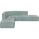 Meridian Arc Mint Green Vegan Leather 6 pc Modular Sectional IMAGE 4