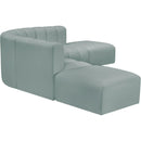  Manufacturer Color_Mint -- Arc 146" Mint Vegan Leather Upholstered 6 pc Modular Sectional IMAGE 5