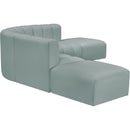 Meridian Arc Mint Green Vegan Leather 6 pc Modular Sectional IMAGE 5