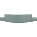 Meridian Arc Mint Green Vegan Leather 6 pc Modular Sectional IMAGE 6