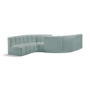  Manufacturer Color_Mint -- Arc 145" Mint Vegan Leather Upholstered 6 pc Modular Sectional IMAGE 1