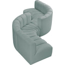 Manufacturer Color_Mint -- Arc 145" Mint Vegan Leather Upholstered 6 pc Modular Sectional IMAGE 3