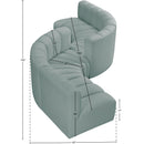  Manufacturer Color_Mint -- Arc 145" Mint Vegan Leather Upholstered 6 pc Modular Sectional IMAGE 7