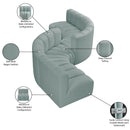  Manufacturer Color_Mint -- Arc 145" Mint Vegan Leather Upholstered 6 pc Modular Sectional IMAGE 8