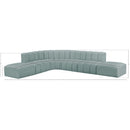 Meridian Arc Mint Green Vegan Leather 7 pc Modular Sectional IMAGE 10