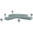  Manufacturer Color_Mint -- Arc 172" Mint Vegan Leather Upholstered 7 pc Modular Sectional IMAGE 11