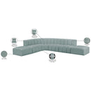 Meridian Arc Mint Green Vegan Leather 7 pc Modular Sectional IMAGE 11