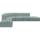  Manufacturer Color_Mint -- Arc 172" Mint Vegan Leather Upholstered 7 pc Modular Sectional IMAGE 4