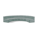 Meridian Arc Mint Green Vegan Leather 7 pc Modular Sectional IMAGE 1