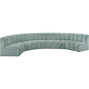  Manufacturer Color_Mint -- Arc 162" Mint Vegan Leather Upholstered 7 pc Modular Sectional IMAGE 4