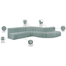  Manufacturer Color_Mint -- Arc 170" Mint Vegan Leather Upholstered 7 pc Modular Sectional IMAGE 13