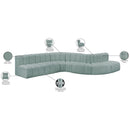 Meridian Arc Mint Green Vegan Leather 7 pc Modular Sectional IMAGE 13