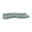 Meridian Arc Mint Green Vegan Leather 7 pc Modular Sectional IMAGE 1