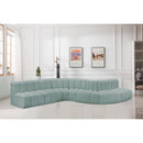  Manufacturer Color_Mint -- Arc 170" Mint Vegan Leather Upholstered 7 pc Modular Sectional IMAGE 2