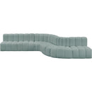 Meridian Arc Mint Green Vegan Leather 7 pc Modular Sectional IMAGE 3