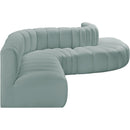  Manufacturer Color_Mint -- Arc 170" Mint Vegan Leather Upholstered 7 pc Modular Sectional IMAGE 5