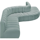  Manufacturer Color_Mint -- Arc 170" Mint Vegan Leather Upholstered 7 pc Modular Sectional IMAGE 6