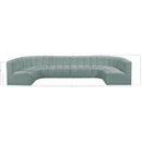  Manufacturer Color_Mint -- Arc 150" Mint Vegan Leather Upholstered 8 pc Modular Sectional IMAGE 12