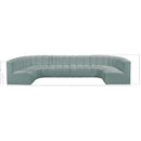 Meridian Arc Mint Green Vegan Leather 8 pc Modular Sectional IMAGE 12