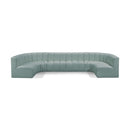 Meridian Arc Mint Green Vegan Leather 8 pc Modular Sectional IMAGE 1