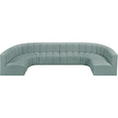  Manufacturer Color_Mint -- Arc 150" Mint Vegan Leather Upholstered 8 pc Modular Sectional IMAGE 3