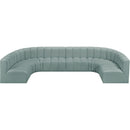 Meridian Arc Mint Green Vegan Leather 8 pc Modular Sectional IMAGE 3