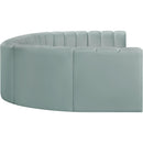  Manufacturer Color_Mint -- Arc 150" Mint Vegan Leather Upholstered 8 pc Modular Sectional IMAGE 6
