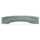 Meridian Arc Mint Green Vegan Leather 8 pc Modular Sectional IMAGE 11