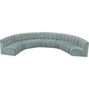  Manufacturer Color_Mint -- Arc 162" Mint Vegan Leather Upholstered 8 pc Modular Sectional IMAGE 3