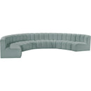  Manufacturer Color_Mint -- Arc 162" Mint Vegan Leather Upholstered 8 pc Modular Sectional IMAGE 4