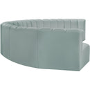  Manufacturer Color_Mint -- Arc 162" Mint Vegan Leather Upholstered 8 pc Modular Sectional IMAGE 5