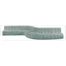 Meridian Arc Mint Green Vegan Leather 8 pc Modular Sectional IMAGE 13